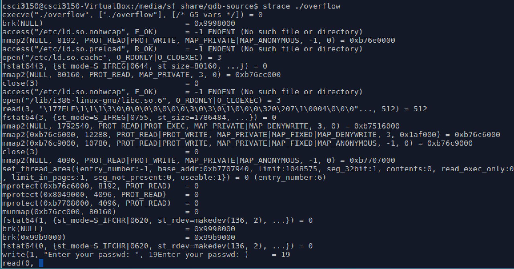 strace overflow